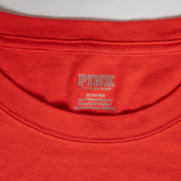 PINK Victoria's Secret Long Sleeve T-Shirt Love Sequin Red Women's Top‎ Medium - Picture 8 of 14